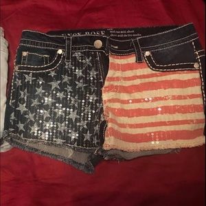 SOLD Knox Rose | Red, White & Blue USA Flag shorts